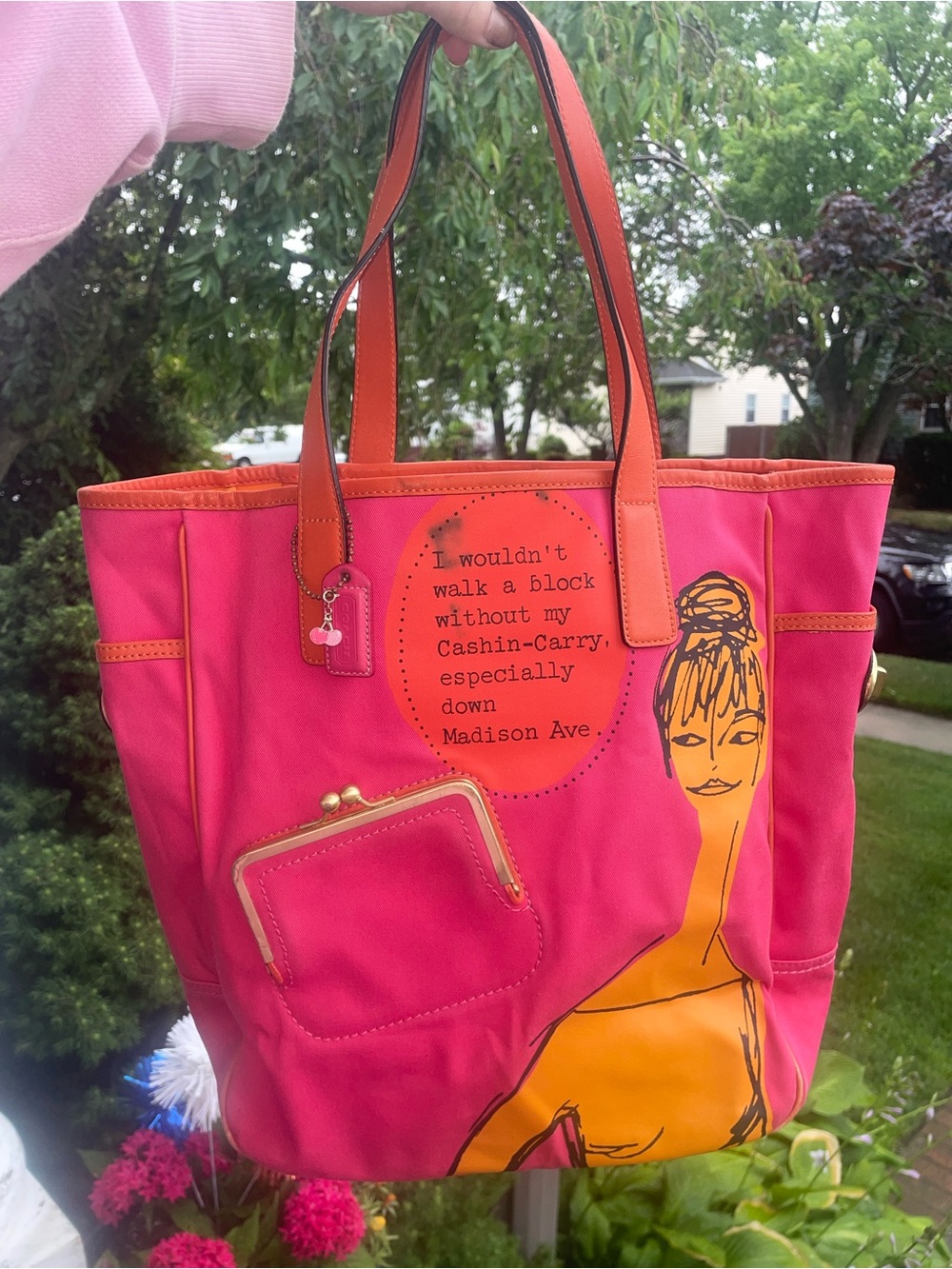 Coach Bonnie cashin Madison Avenue pink tote kiss lock bag